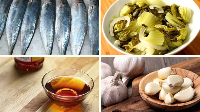 Nguyên liệu làm món cá nục kho dưa chua