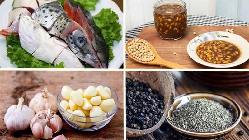 Nguyên liệu làm món đầu cá hồi kho tương