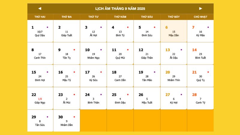 Ngày Rằm tháng 7 Âm lịch sẽ tương ứng với thứ Bảy, ngày 6 tháng 9 năm 2025