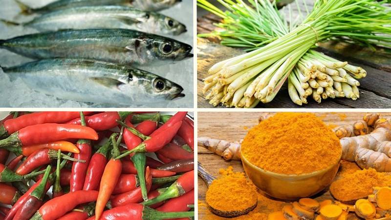 Nguyên liệu làm món cá nục kho sả ớt