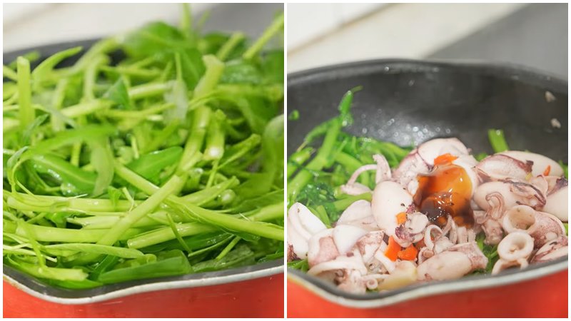 Xào rau muống