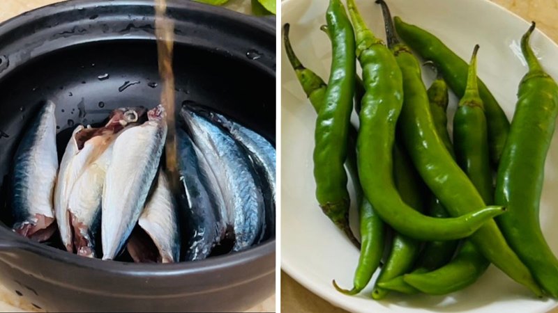 Nguyên liệu làm món cá nục kho ớt xanh