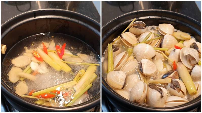 Hấp nghêu