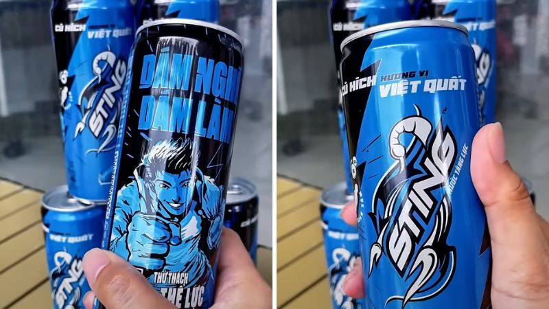 Nước tăng lực Sting xanh vị việt quất 