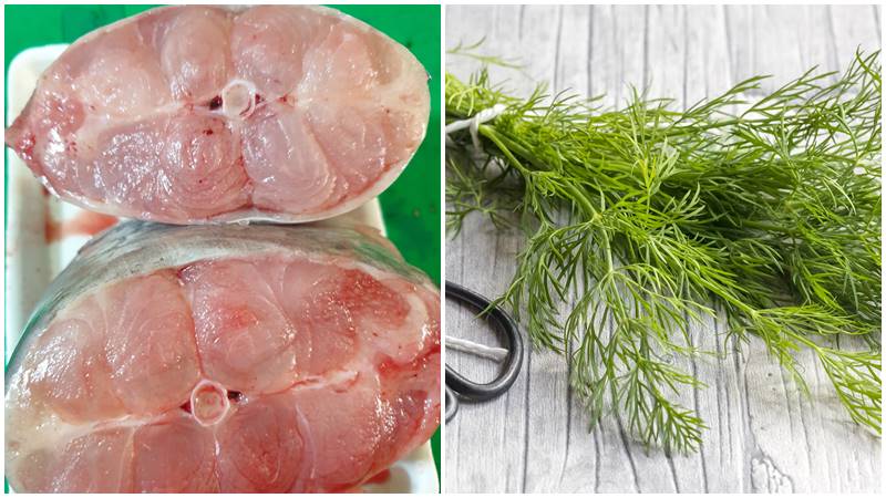Nguyên liệu làm món cá lăng nướng thì là