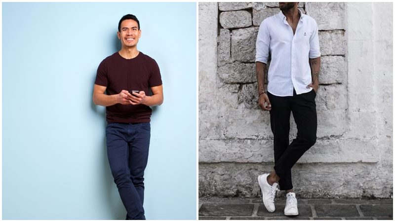 Tạo dáng chụp ảnh đứng nam: Đứng bắt chéo chân