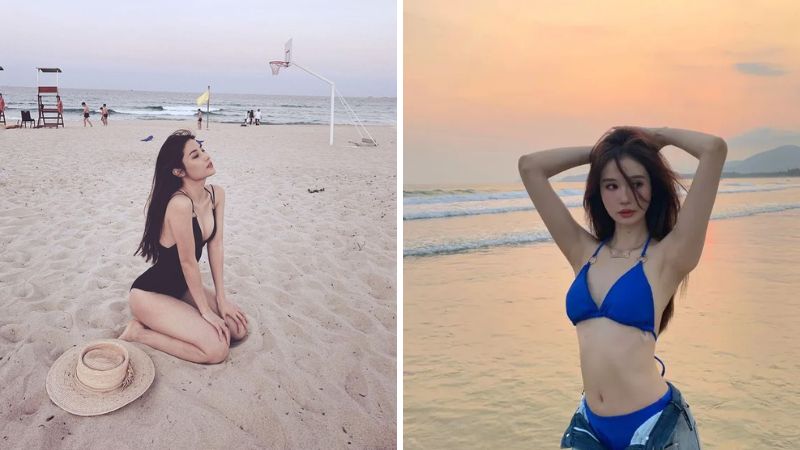 Tạo dáng chụp ảnh biển với Bikini Tạo dáng chụp ảnh biển với Bikini