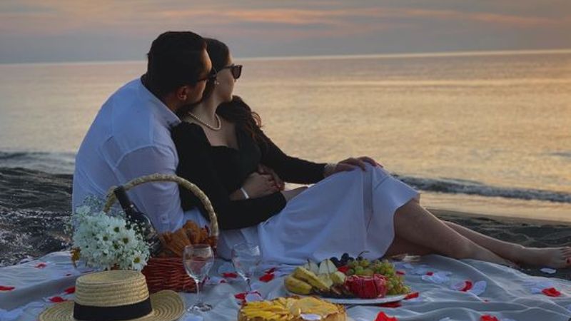 Chụp ảnh picnic trên bãi cát Chụp ảnh picnic trên bãi cát