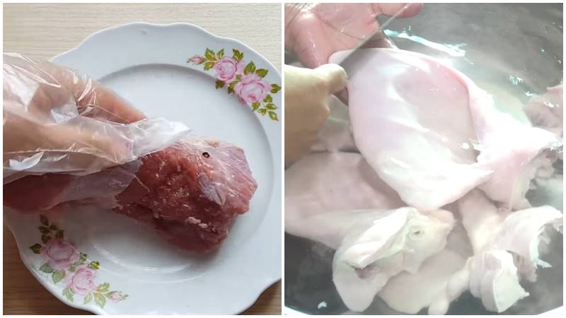 Sơ chế bắp bò và tai heo