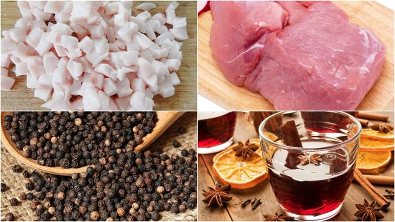 Nguyên liệu làm món lạp xưởng hồ lô