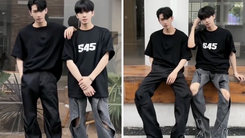 Tạo dáng chụp ảnh đôi bạn thân nam "cool ngầu"