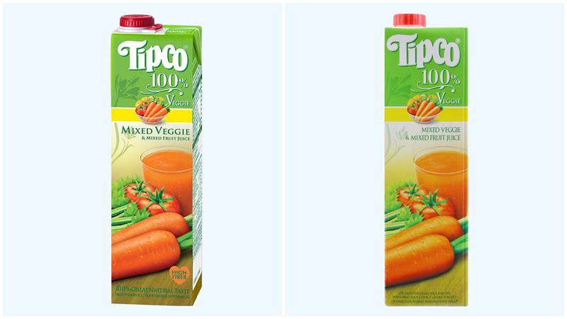 Nước ép cà rốt, cà chua và cần tây Tipco
