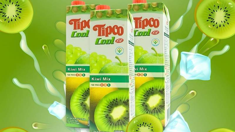 Nước ép trái cây Kiwi mix táo, nho Tipco