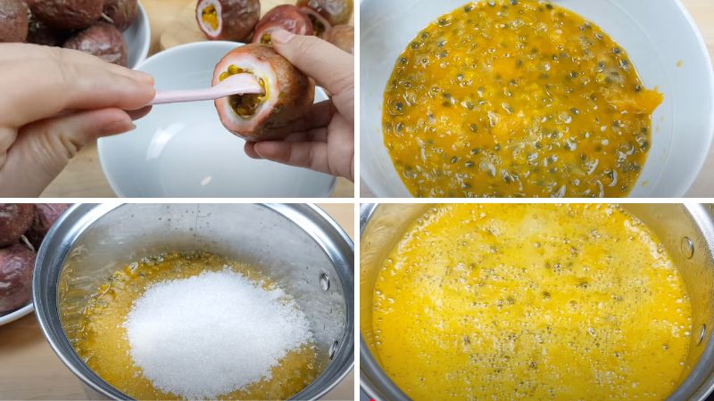 Nấu nước cốt chanh dây