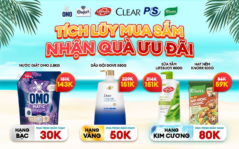 Tích lũy mua sắm cùng Unilever nhận quà hấp dẫn tại Bách hóa XANH