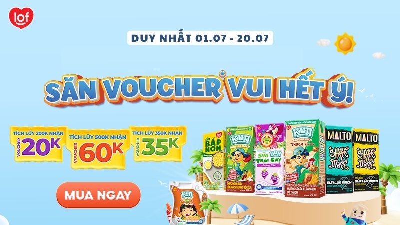 Tích lũy mua sắm sữa LOF, KUN nhận phiếu mua hàng tại Bách hóa XANH
