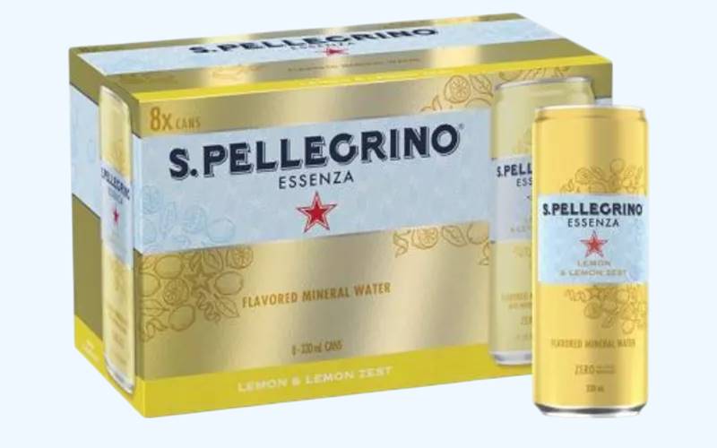 Nước khoáng có gas vị chanh và vỏ chanh San Pellegrino