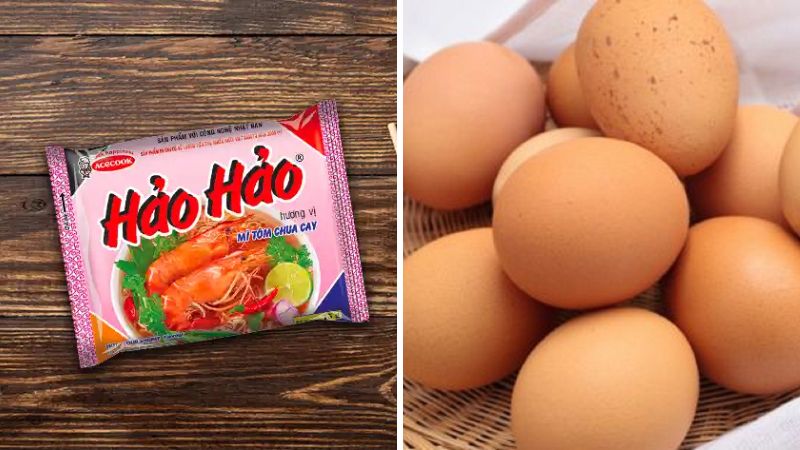Nguyên liệu làm món mì xào từ mì Hảo Hảo