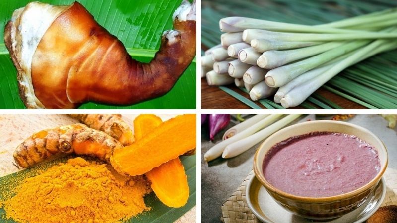 Nguyên liệu làm món giò heo giả cầy miền Bắc