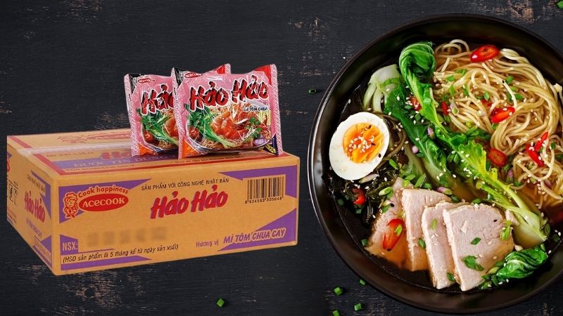 Giá mì Hảo Hảo thùng tôm chua cay thường dao động từ 120.000 - 128.000 đồng