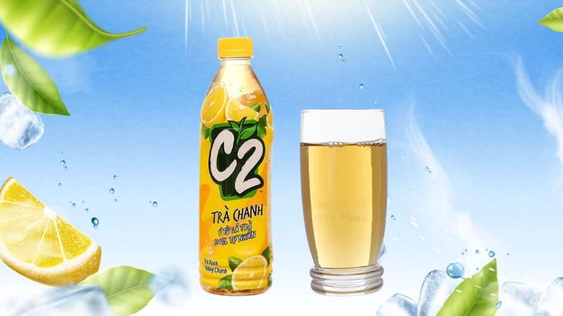 Trà xanh C2 hương chanh có vị thanh mát, giúp giải nhiệt và tăng sức đề kháng