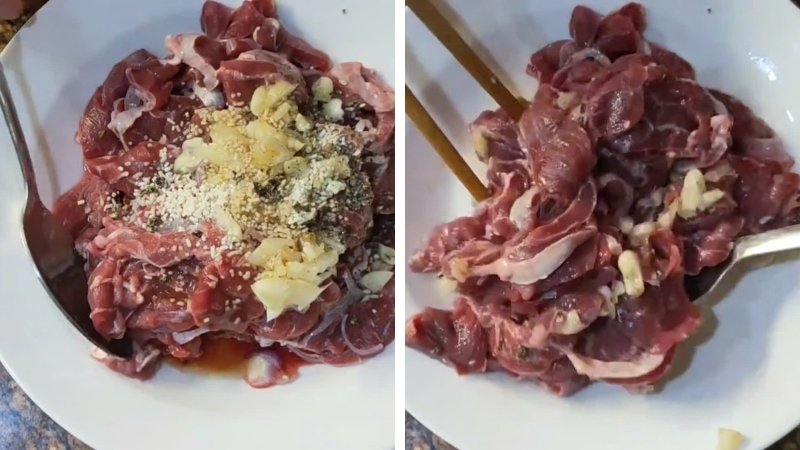 Ướp thịt bò kỹ giúp thịt thấm đều gia vị