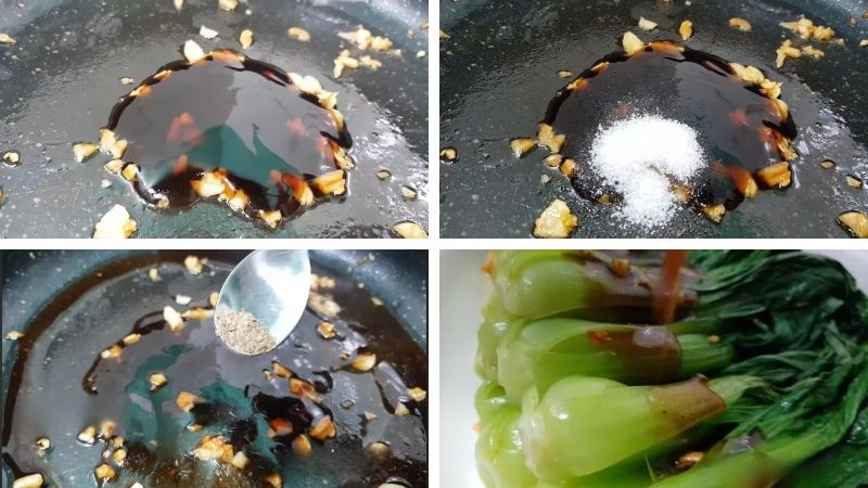 Làm nước sốt ăn kèm rau cải thìa