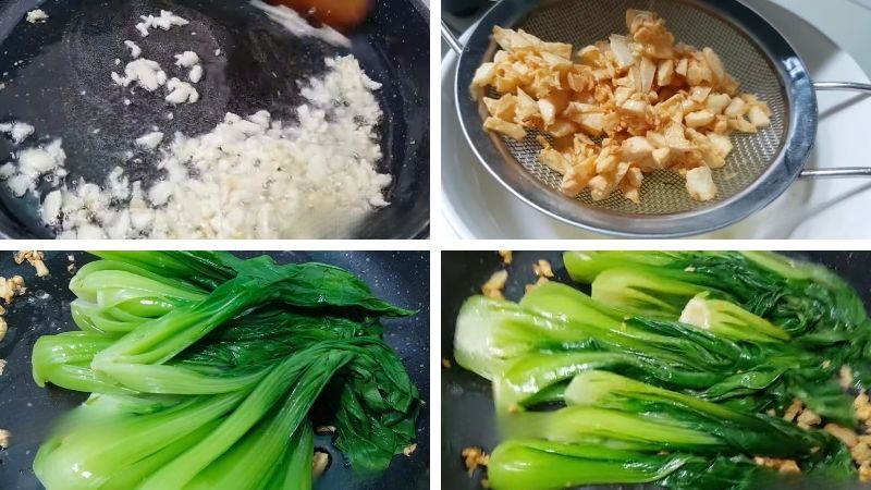Xào rau với lửa lớn khoảng 30 giây