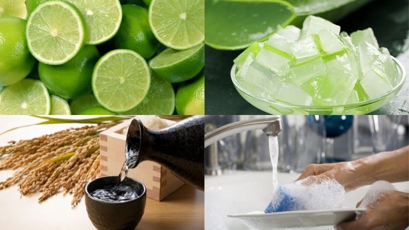 Minh họa cách làm nước rửa chén bằng chanh có bọt