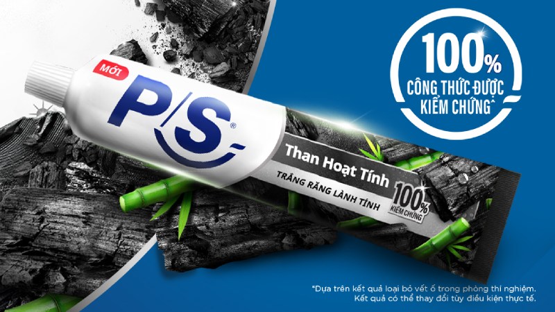 Thành phần và công dụng nổi bật của kem đánh răng P/S than hoạt tính