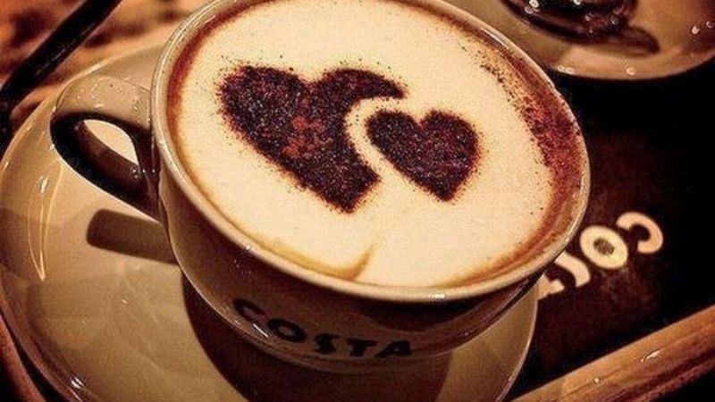 Ly cà phê tình yêu hai trái tim Costa Coffee lãng mạn đặc biệt
