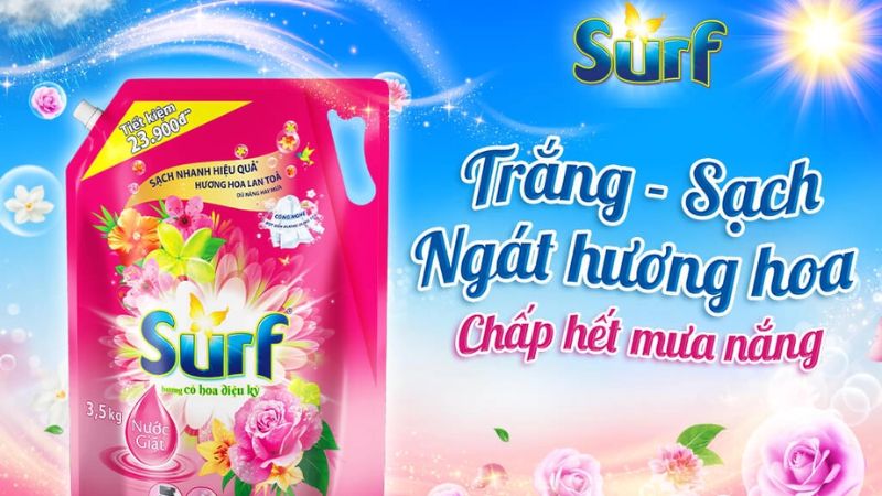 Nước giặt Surf đậm đặc hương cỏ hoa diệu kỳ