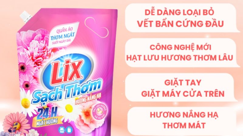 Giới thiệu một số dòng nước giặt Lix chuyên dụng