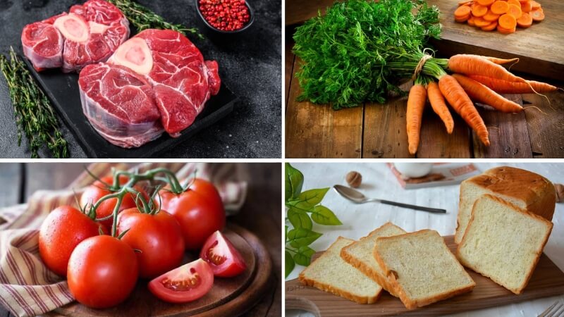 Nguyên liệu làm bánh mì sandwich kẹp thịt