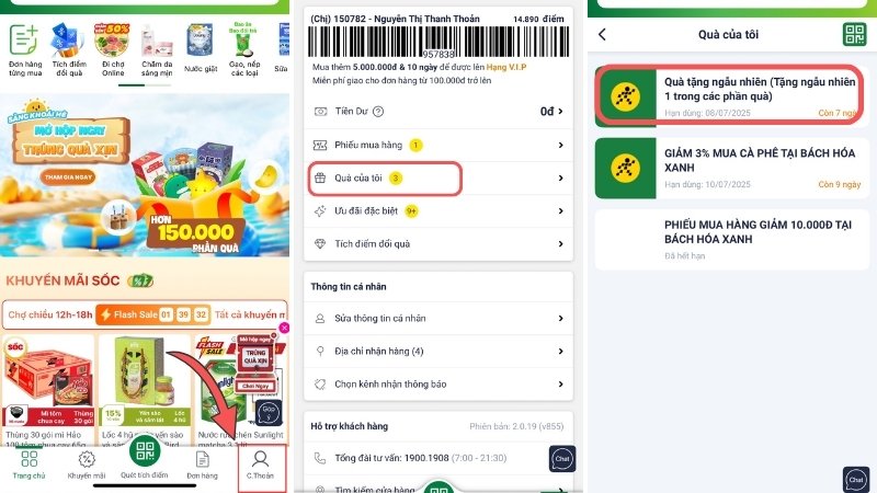 Trúng thưởng? Đến ngay siêu thị Bách hóa XANH gần nhất để nhận quà hấp dẫn.