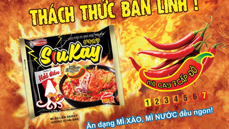 Mì SiuKay hải sản có hương vị cay nồng, đậm đà và dậy mùi hải sản đặc trưng