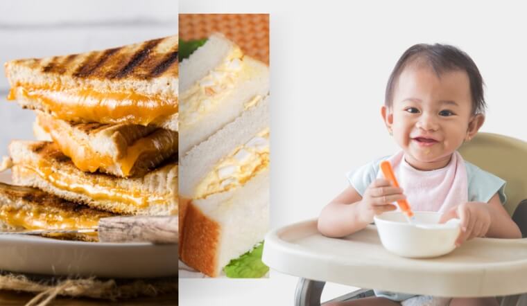 Bữa sáng với bánh mì sandwich cho bé