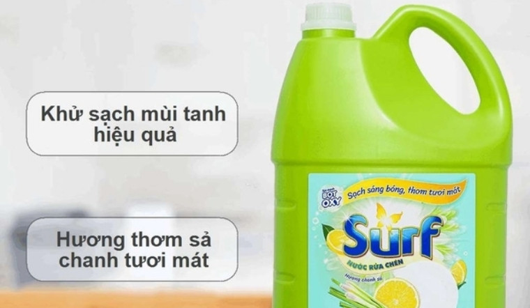 Review chi tiết Nước rửa chén Surf hương chanh sả thơm mát, sạch bóng