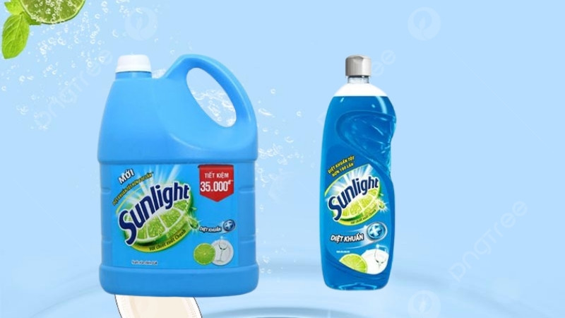 Sunlight diệt khuẩn bảo vệ chén đĩa và miếng rửa luôn sạch