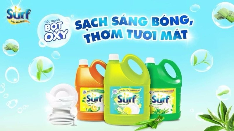 Nước rửa chén Surf là sản phẩm tiện dụng đến từ thương hiệu Surf, trực thuộc Unilever