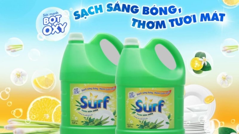 Surf hương trà xanh và lá dứa kết hợp bọt oxy và hương tự nhiên