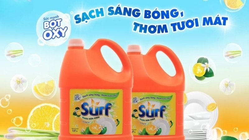 Surf hương tắc đánh bay dầu mỡ cứng đầu, tẩy mùi cá tỏi hiệu quả