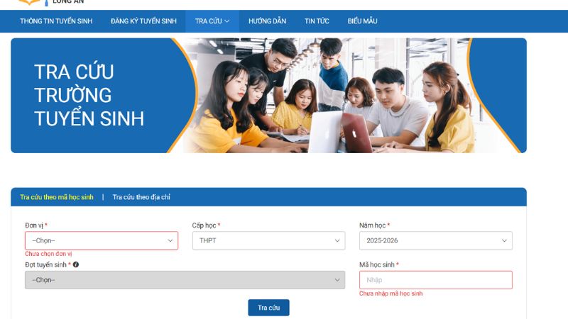 Nhấn tra cứu để xem kết quả