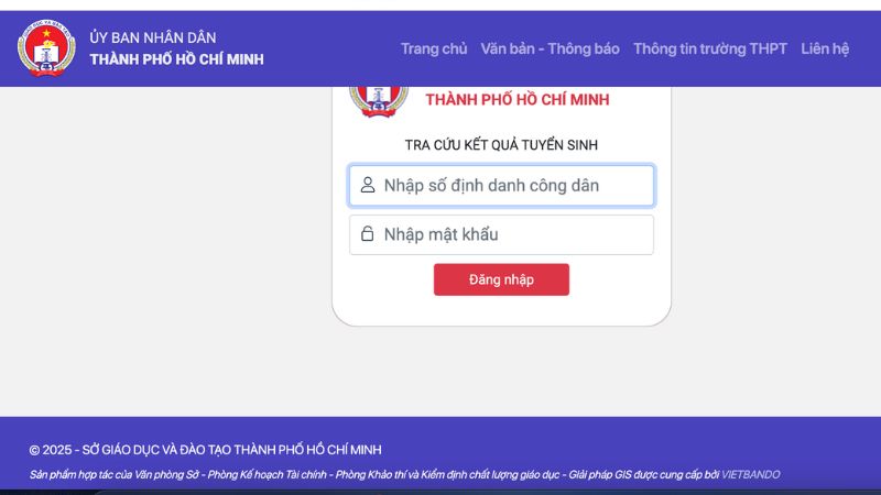 Tra cứu điểm thi tuyển sinh lớp 10 TP.HCM