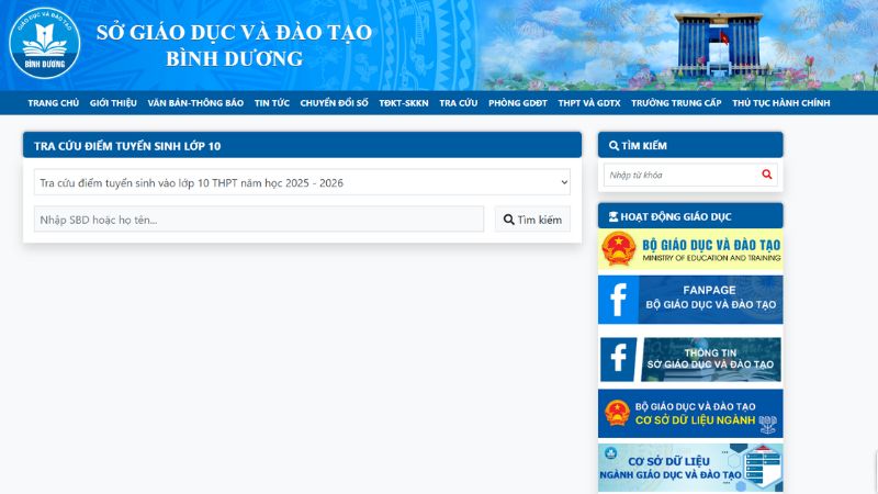 Nhập số báo danh hoặc họ tên và nhấn Tìm kiếm để xem kết quả