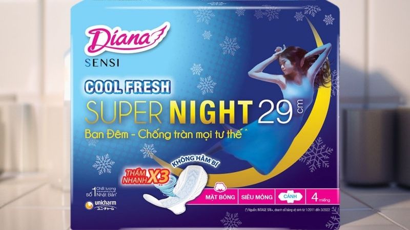 Diana Sensi Cool Fresh chống tràn tối đa, lõi 3D ôm sát, cho giấc ngủ yên tâm Diana Sensi Cool Fresh chống tràn tối đa, lõi 3D ôm sát, cho giấc ngủ yên tâm
