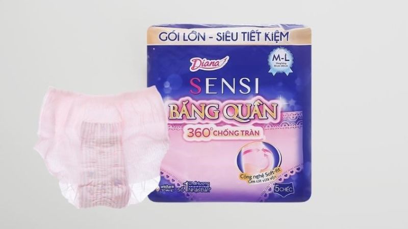 Băng quần Diana giúp chống tràn hiệu quả và mang lại cảm giác thoải mái, đặc biệt phù hợp cho ban đêm