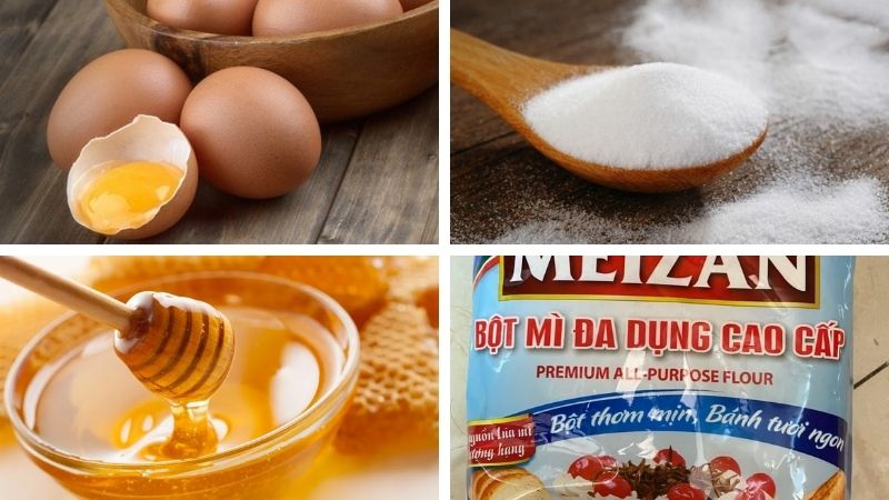 Nguyên liệu cần chuẩn bị để làm bánh Dorayaki