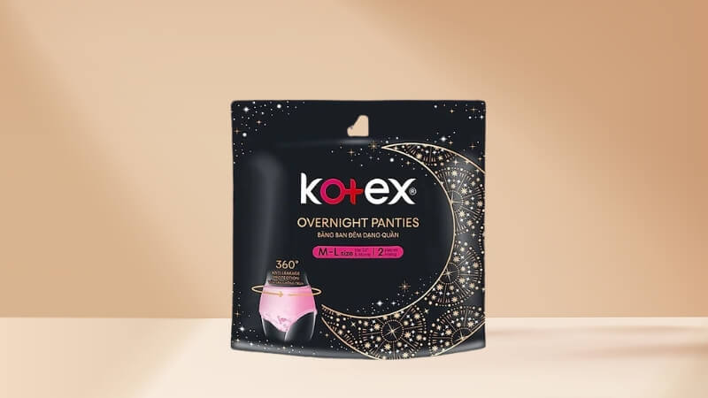 Băng vệ sinh dạng quần Kotex có thiết kế quần 2 trong 1, tiện lợi như quần lót thường