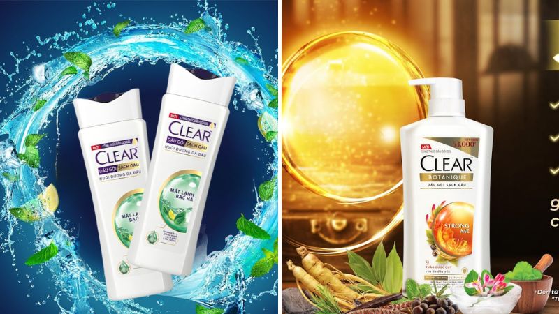 So sánh Clear bạc hà và Clear thảo dược